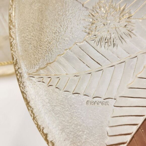 3 Vintage French Luminarc CHATAIGNIER Plates Gold Iridescent Chestnut Tree - Picture 4 of 11